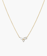 Lab Grown Sapphire Cluster Necklace
