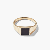 Black Onyx Square Signet Ring