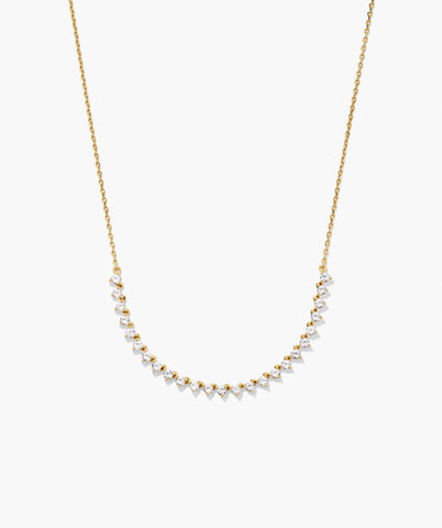 Lab Grown Sapphire Half Tennis Necklace