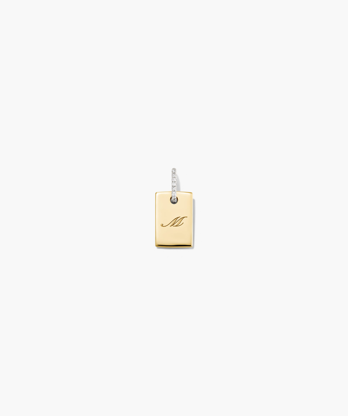 Tag Pavé Diamond Engravable Charm