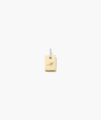 Tag Pavé Diamond Engravable Charm