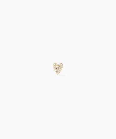 Piercing Studio - Single Pavé Diamond Heart Flat Back Stud