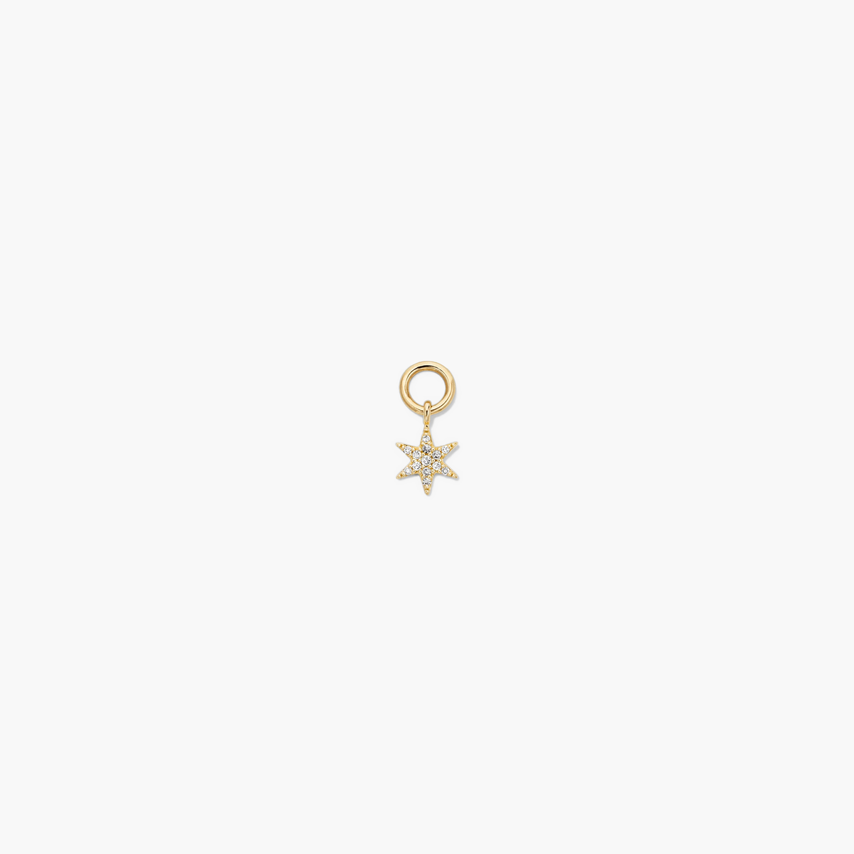 Single Pavé Diamond Star Hoop Charm