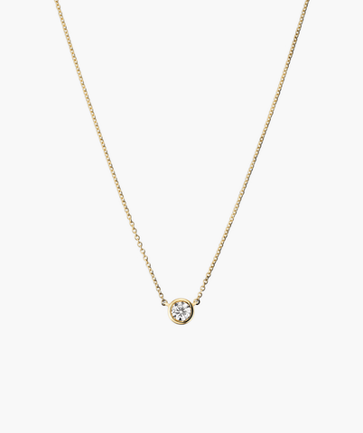 Bezel Lab Grown Diamond Necklace 0.25 ct
