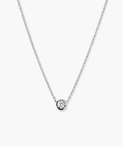 Bezel Lab Grown Diamond Necklace 0.25 ct