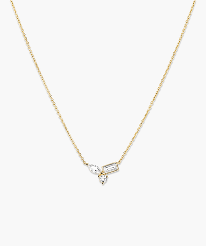 Lab Grown Sapphire Cluster Necklace
