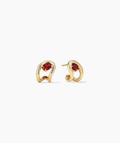 Organic Dôme Curve Gemstone Huggies