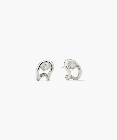 Organic Dôme Curve Gemstone Huggies
