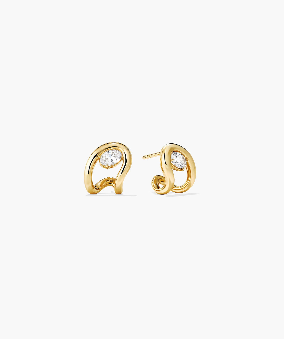 Organic Dôme Curve Gemstone Huggies