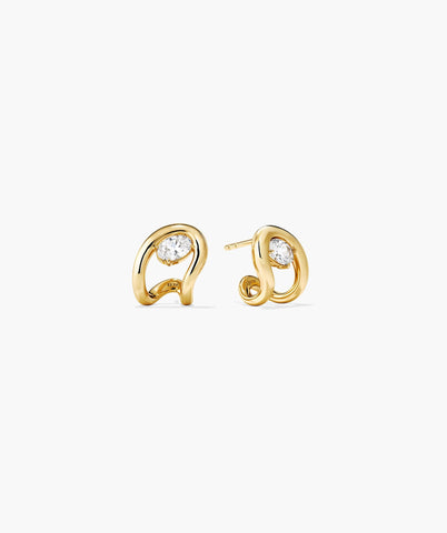 Organic Dôme Curve Gemstone Huggies