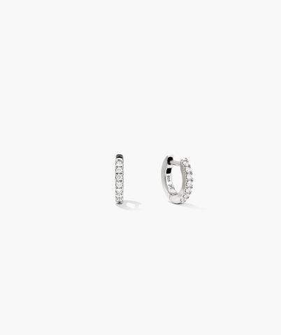 Pavé Lab Grown Sapphire Huggie Hoops