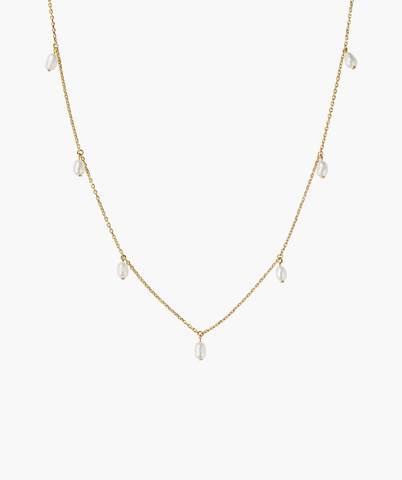 Tiny Pearl Station Necklace