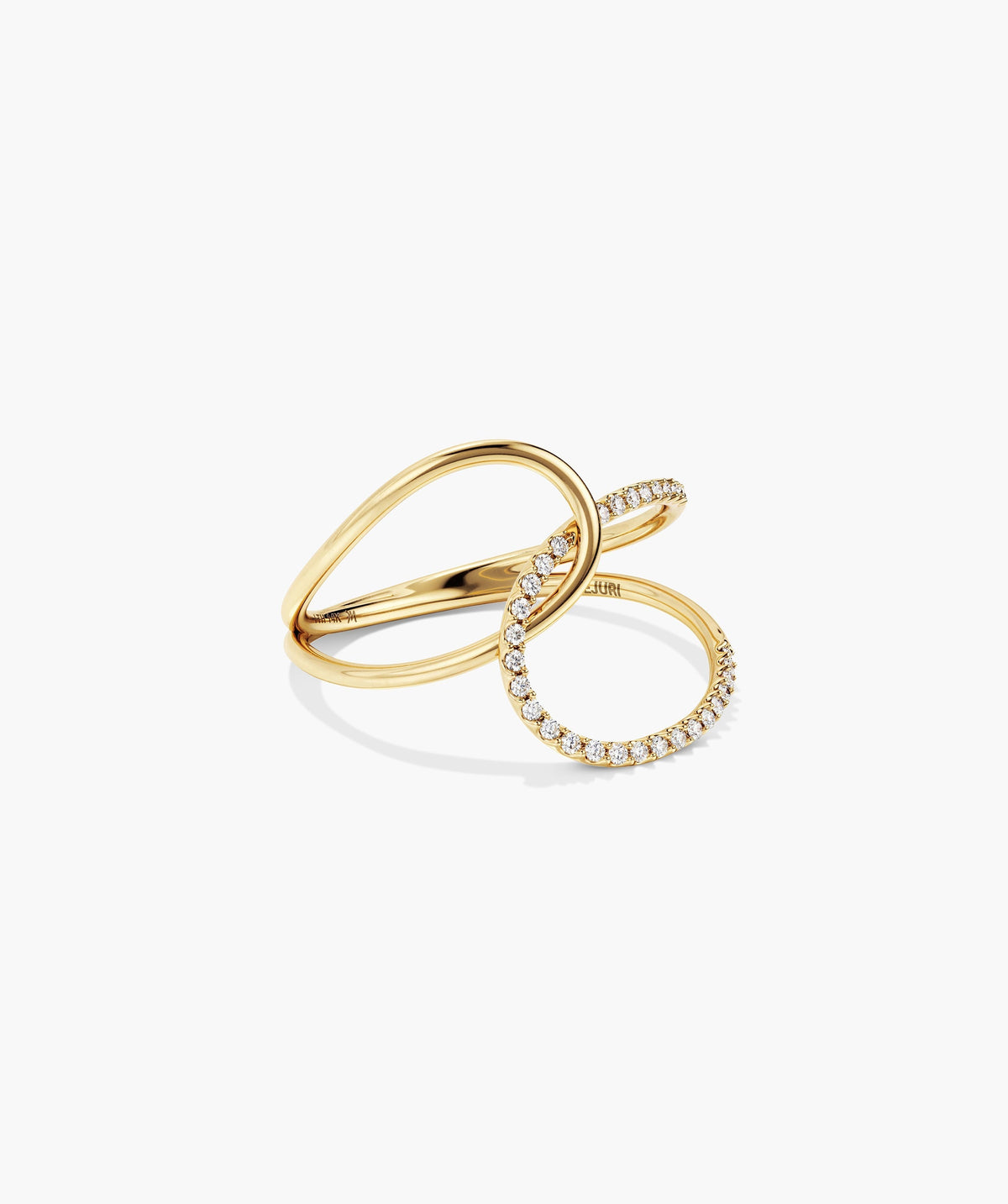Interconnected Loop Pavé Diamond Ring