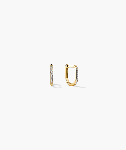 Pavé Diamond Huggie U Hoops