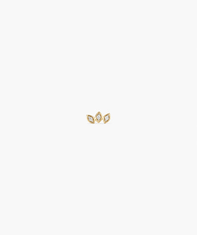 Single Marquise Diamond Bar Stud
