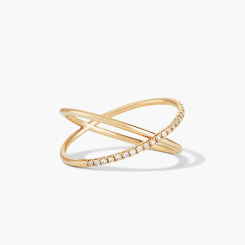 Pavé Diamond X Ring