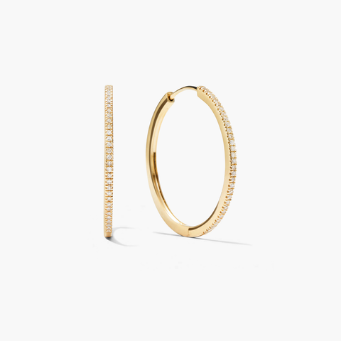 Pavé Diamond Large Hoops
