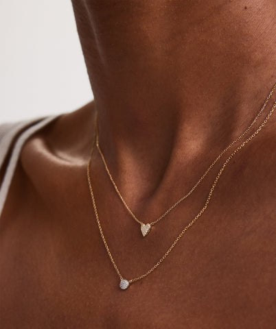 Mini Heart Pavé Diamond Necklace