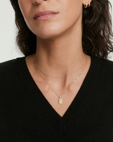 Tag Pavé Diamond Engravable Charm