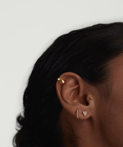 Piercing Studio - Single Pavé Diamond Heart Flat Back Stud