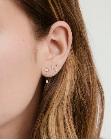Single Celeste Lab Grown Diamond Chain Stud
