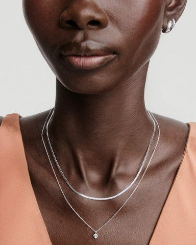 Round Lab Grown Sapphire Necklace