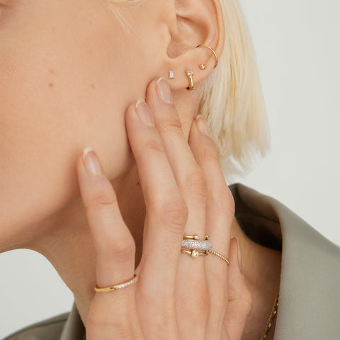 Piercing Studio - Baguette Diamond Flat Back Stud