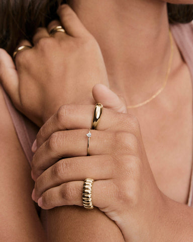 Gemstone Trillion Stacker Ring