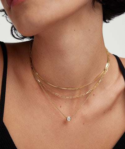 Bezel Lab Grown Diamond Necklace 0.5 ct