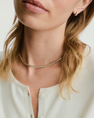 Zadie Bezel Lab Grown Sapphire Tennis Necklace