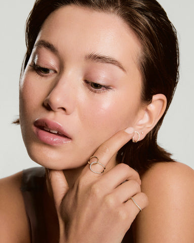 Interconnected Loop Pavé Diamond Ring