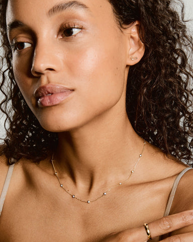 Lab Grown Sapphire Orbit Necklace