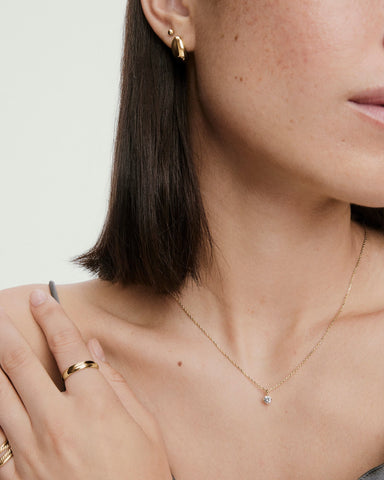 Round Lab Grown Sapphire Necklace