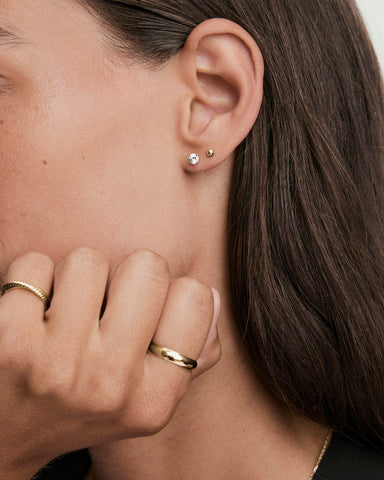 Round Lab Grown Sapphire Studs