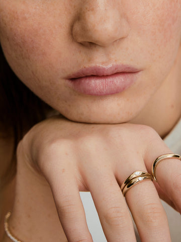 Organic Dôme Thin Marquise Cut Nesting Ring