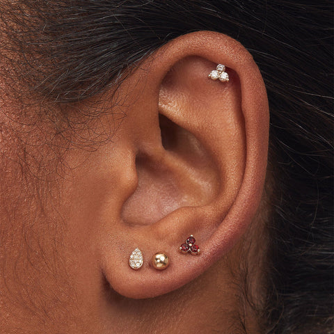 Piercing Studio - Pave Diamond Flat Back Pear Stud