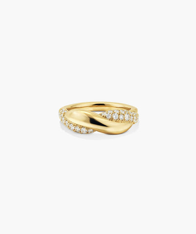 Brioche Pavé Lab Grown Sapphire Ring