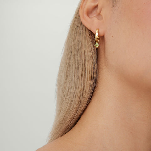 Single Gemstone Cluster Hoop Charm