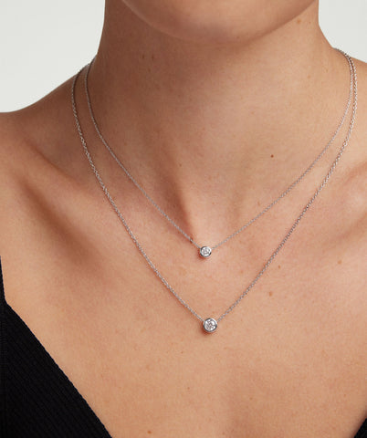 Bezel Lab Grown Diamond Necklace 0.5 ct