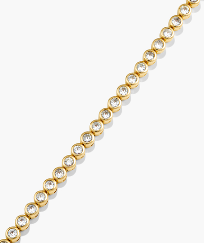Zadie Bezel Lab Grown Sapphire Tennis Necklace