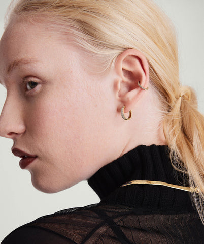 Bold Pavé Diamond Small Hoops
