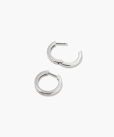 Pavé Lab Grown Sapphire Small Hoops