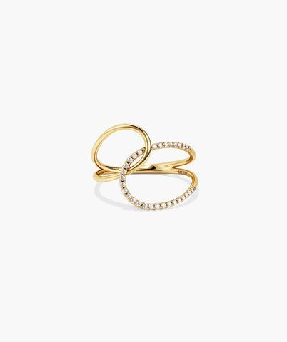 Interconnected Loop Pavé Diamond Ring