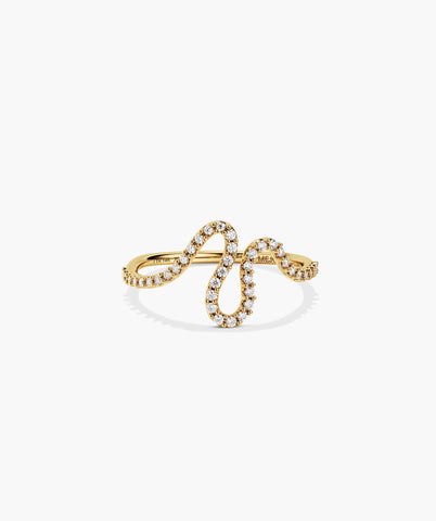 Interconnected Wave Pavé Diamond Ring