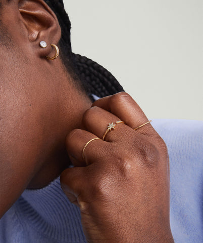 Pavé Diamond Star Open Ring