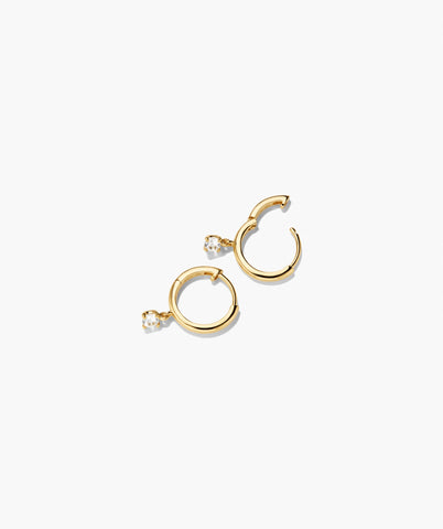 Round Lab Grown Sapphire Hoops