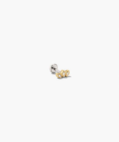 Single Marquise Diamond Bar Stud