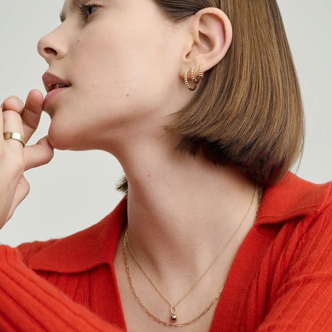 Beaded Small Hoops