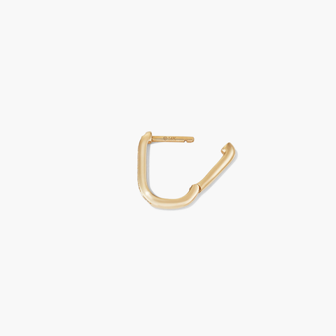 Single Pavé Diamond Huggie U Hoop
