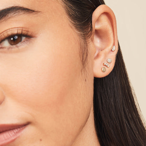 Piercing Studio - Pave Diamond Flat Back Pear Stud